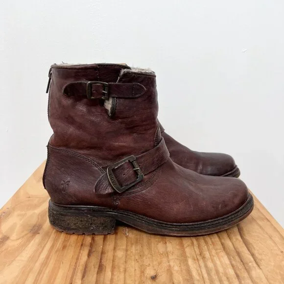 Frye Women's Brown Leather Ankle Boots - Picture 3 of 8